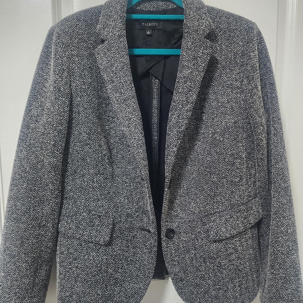 Talbots Women's Black and White Blazer